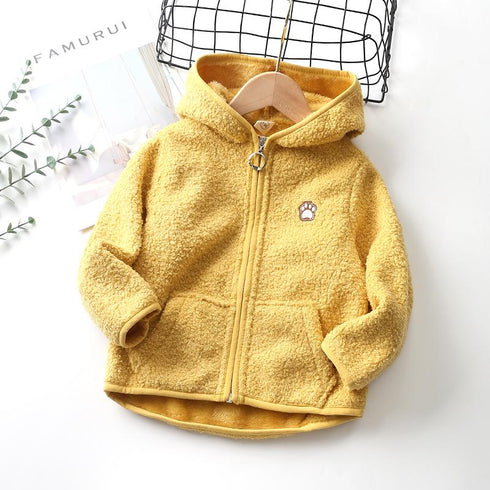 Flannel Hooded Cardigan Coat